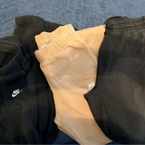Nike Men’s Black and Cream Joggers